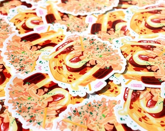 Takoyaki Japanese Street Food | 3" Waterproof Aesthetic Anime Stickers | Otaku Gift and Anime Lover | Laptop, Water Bottle, Locker