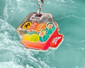 Sushi Take Out Double sided Food Cube Key Chain | kawaii Anime lover, otaku gift | Instant noodles