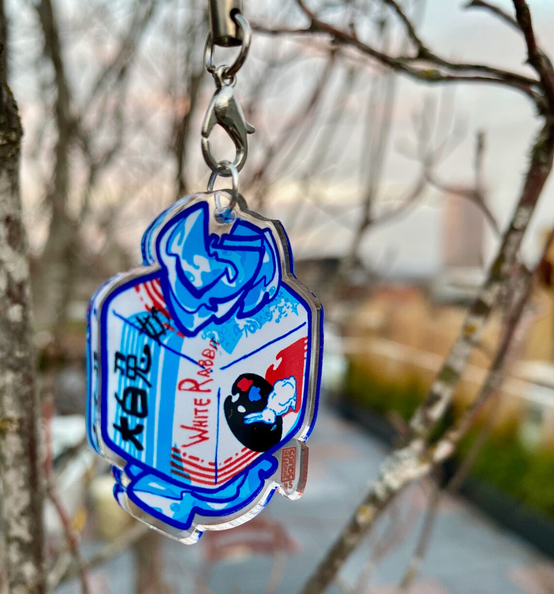 White Rabbit Candy Double Sided Food Cube Key Chain Kawaii | Etsy