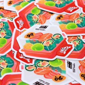 Sushi Sticker Set | Waterproof Japanese Food Vinyl Decals for Laptop Tumbler Planner Journal Decoration image 8