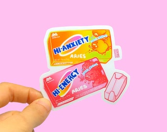 Aries | Zodiac Stickers Waterproof | Hi-Chew | Aesthetic Anime Stickers | Otaku Gift