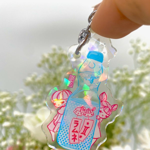 Holographic Gemini | Zodiac Acrylic Keychains | Astrology | Ramune Japanese Soda | Anime Aesthetic