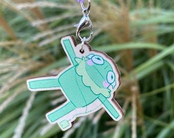 Pisces Froggy Meme Astrology Wooden Phone Charm | green aesthetic | keychain Maple wood | star signs zodiac