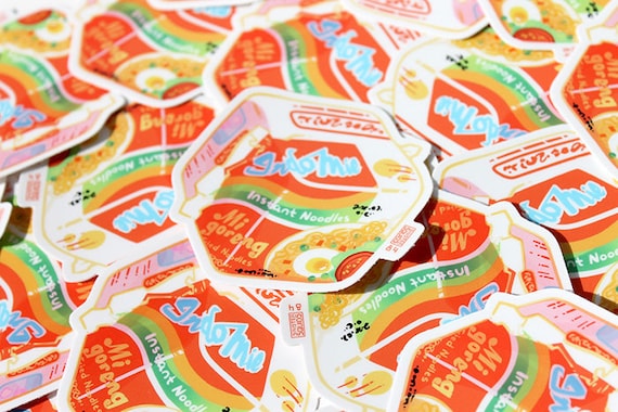 Instant Ramen (Mi Goreng) Cube | Waterproof Sticker | Aesthetic Anime Stickers | Foodie Gift | Ramen | Laptop Sticker Water Bottle Sticker