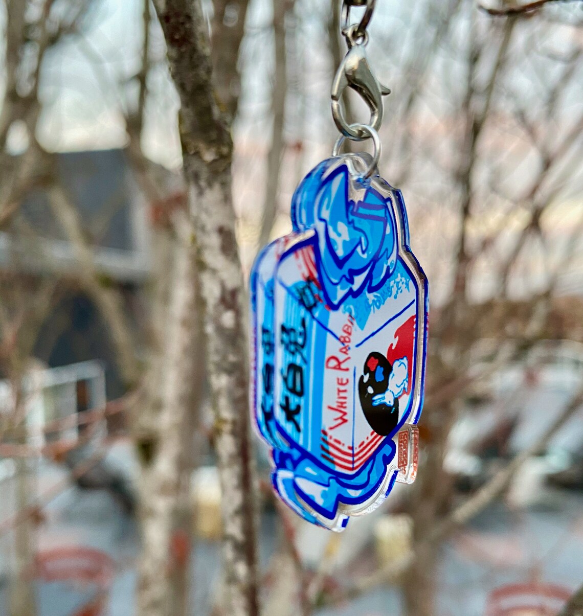 White Rabbit Candy Double Sided Food Cube Key Chain Kawaii | Etsy