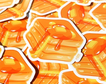 Pancake Cube Sticker | 3" Waterproof Aesthetic Anime Stickers | Otaku Gift and Anime Lover | Laptop, Water Bottle, Locker