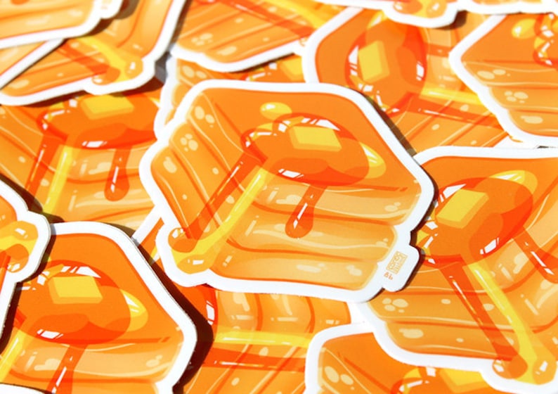 Pancake Cube Sticker | 3' Waterproof Aesthetic Anime Stickers | Otaku Gift and Anime Lover | Laptop, Water Bottle, Locker 