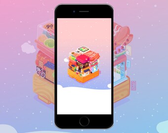 Animated Sushi Rubik's Cube Phone Wallpaper (MP4, Digital Download)