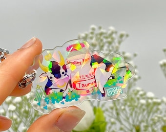 Holographic ZODIAC TAURUS x Yakult Yogurt Drink Charm - Keychain