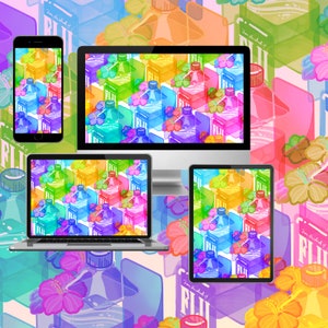 Aesthetic Fiji Cube Pattern Phone and Desktop Wallpapers | iPhone wallpaper, phone background, Android lock screen, computer wallpaper