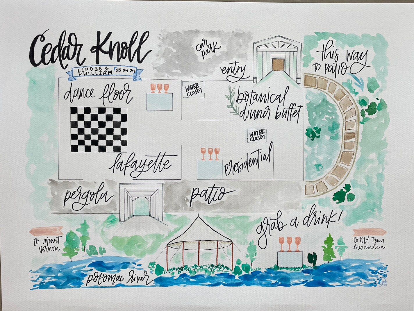 Custom Illustrated Wedding Venue Map - Etsy