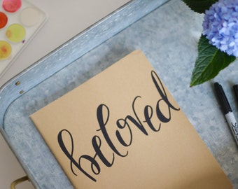 Beloved | Extra Large Moleskine Journal | Hand-Lettered Calligraphy