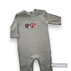 Embroidered Razorback Romper: Arkansas Team Spirit