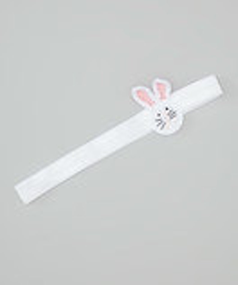 Baby/'s First Easter Headband White Bunny Stretch Headband Newborn Headband Soft White Bunny Headband Bunny Headband