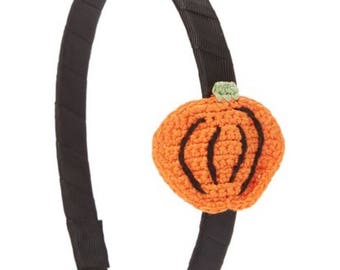 Halloween Headband, Pumpkin Headband, Girl Halloween Headband, First Halloween Headband, Toddler Headband, Black & Orange Pumpkin Headband