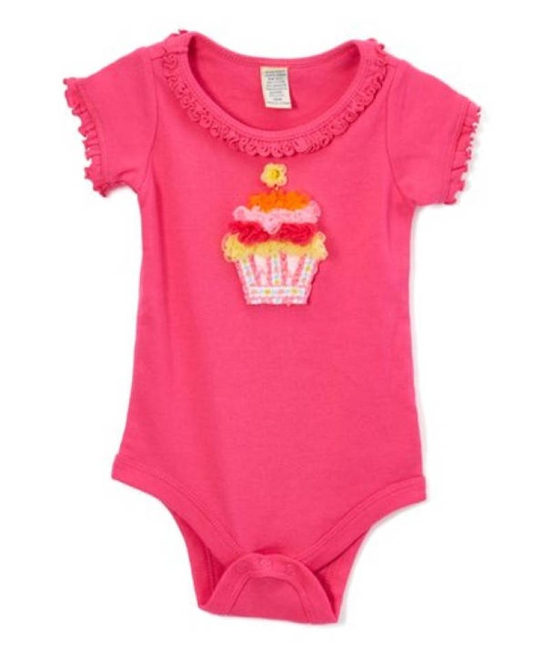 Girls Birthday Outfit Birthday Shirt Birthday Girl Outfit Infant Fuchsia Cupcake Shirt Fuchsia Cupcake Ruffle Bodysuit