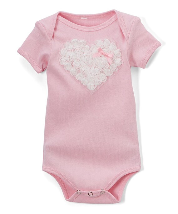 Baby Girl Clothes Pink Heart Bodysuit Birthday Onesie | Etsy