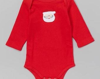 Baby First Christmas Outfit, Santa Onesie, Santa Bodysuit, Baby Santa Shirt, Baby Santa Outfit, Red Santa Long-Sleeve Bodysuit Infant