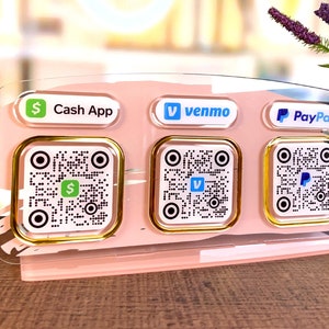 Scan to Pay Sign  with 3D Logos and QR Code Sign  Social Media Sign, Payment Sign Template