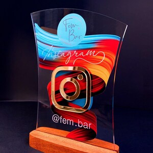 Qr Code Sign, Let’S Get Social Sign, Social Media Acrylic Sign, Custom Business Sign, Payment Sign