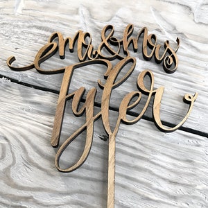 Personalized Wedding Cake Topper, Customized Cake Topper for Wedding, Mr and Mrs Cake Topper 4