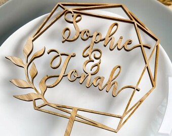 Personalized Wedding Cake Topper, Customized Cake Topper for Wedding, Names Cake Topper 8