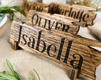 Wooden Place Cards For Wedding, Wedding Place Cards With Ebgraved Name, Seating Place Cards, Name Place Cards