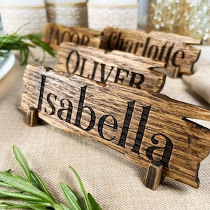 marque-places en bois pour mariage, marque-places pour mariage avec nom gravé, marque-places pour table, marque-places pour nom
