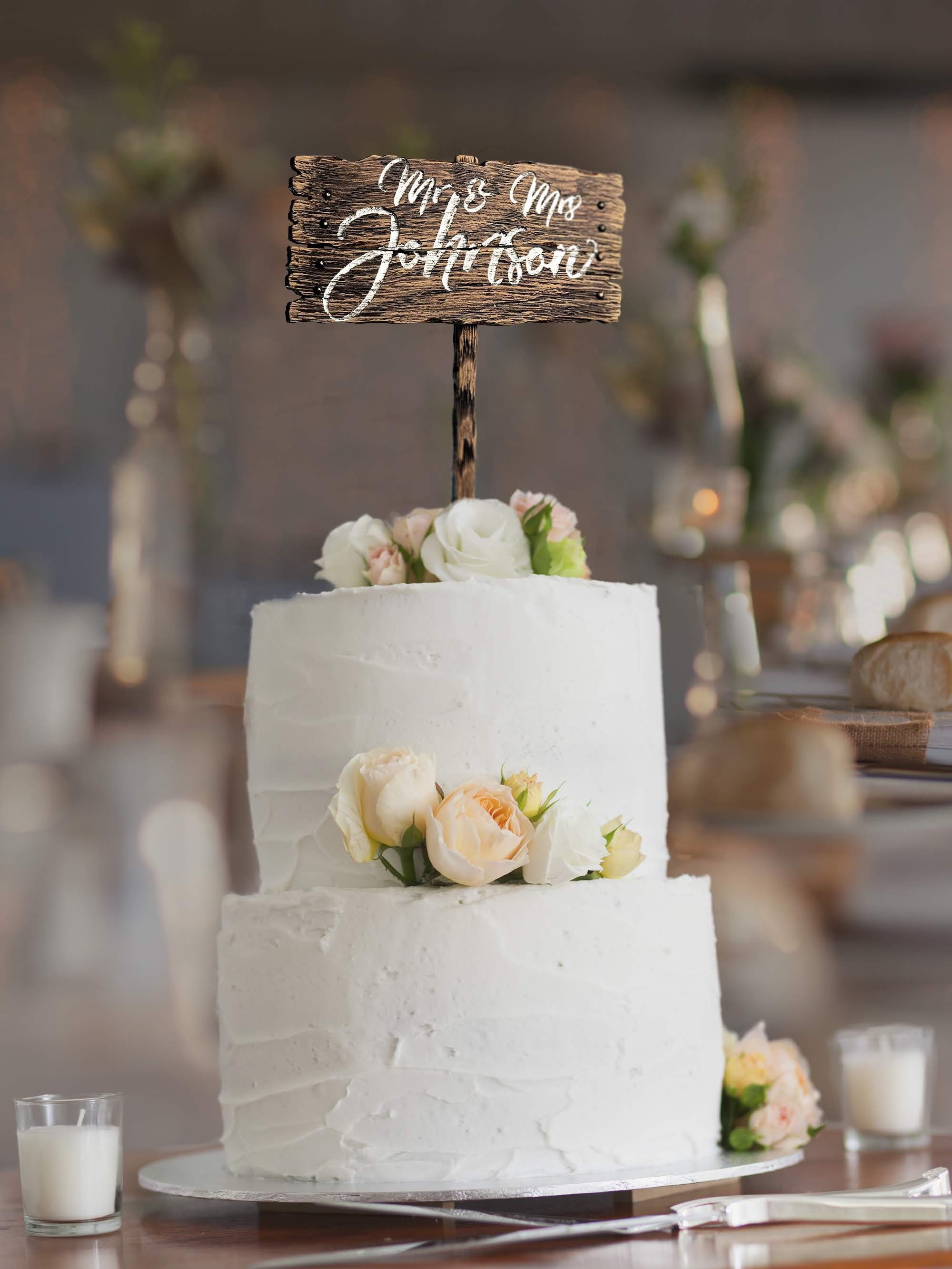 Wedding Cake Topper Similar to a Miniature Sign With White Etsy Canada