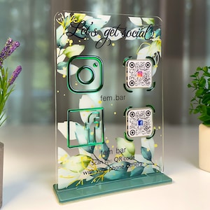 QR Code Sign, Social Media Sign,  Multi QR Code Sign, Business Sign, QR Code Salon Sign, Scan to Pay, Payment Sign, Instagram Sign