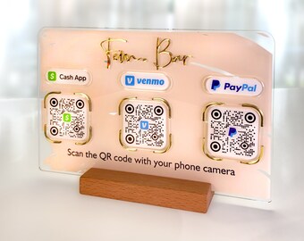 Signe Scan to Pay avec logo 3D, modèle de signe de paiement, signe Venmo, modèle Scan to Pay, signe d’application cash
