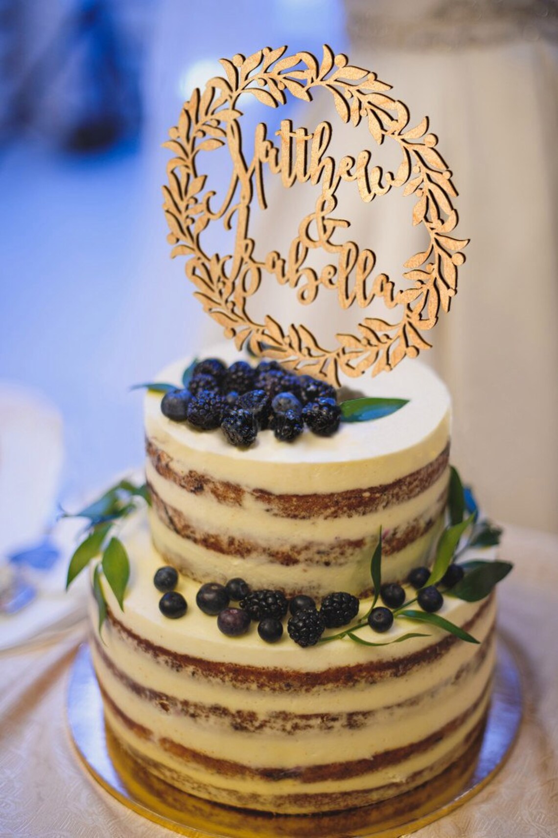 Wedding Cake Topper Custom Names Personalized Name Wood Cake Etsy