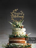 Personalized Wedding Cake Topper With Rustic  Wreath,  Personalized Surname Wedding Cake Topper, Rustic Wreath Cake Topper Wedding product logo