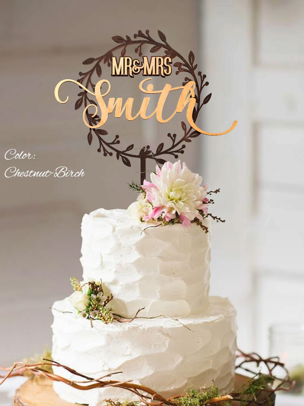 Paper & Party Supplies Rustic Cake Topper Nautical Wood Cake Topper