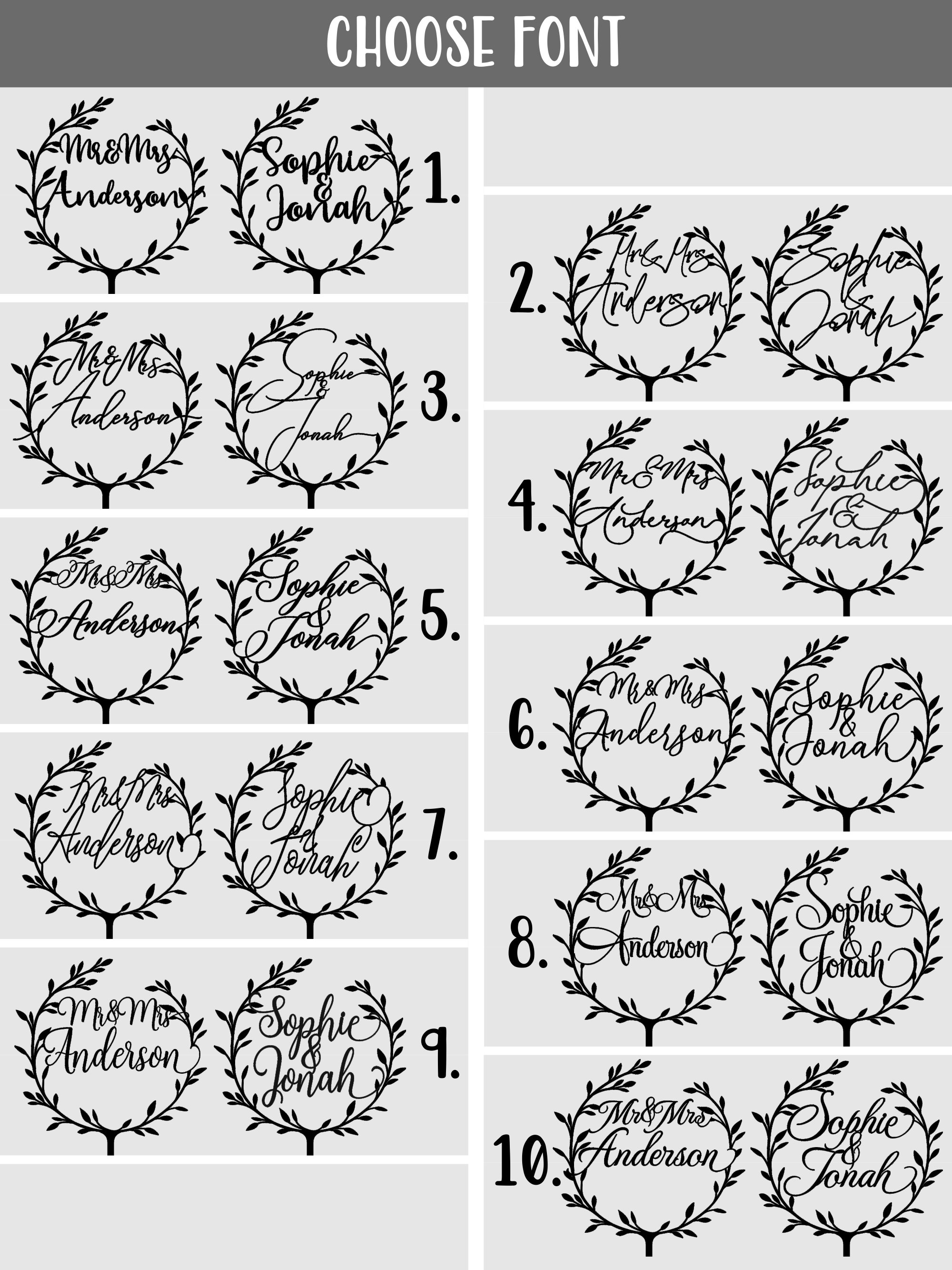 Personalized Wedding Cake Topper With Rustic Wreath Etsy Ireland