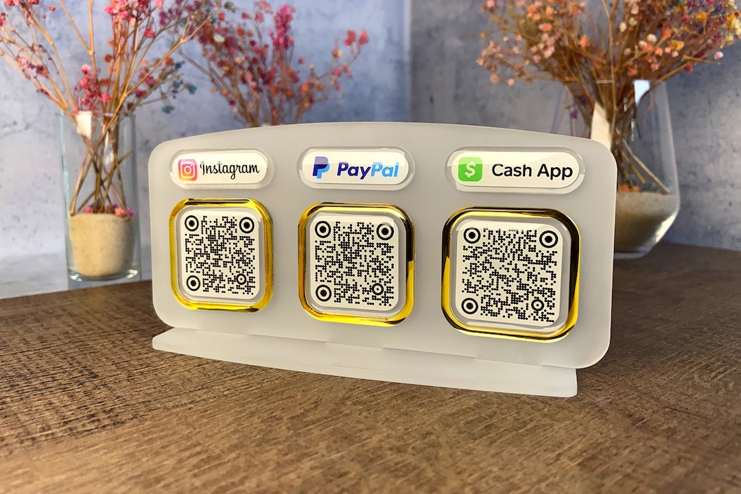 Qr Code Sign Bundle QR Code Sign and QR Code Stickers Combo, Mini Scan to Pay Sign, Cashapp ...