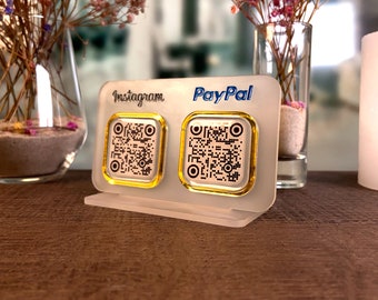 Google Review QR Code Sign, Instagram Social Media Stand, Custom WiFi Plaque, Venmo Payment Display for Salon, Beauty Business Signage
