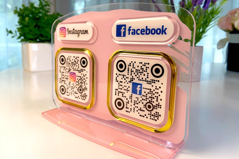 QR Code Sign With 3D Logos and Two 3D QR Codes Scan to Pay Etsy