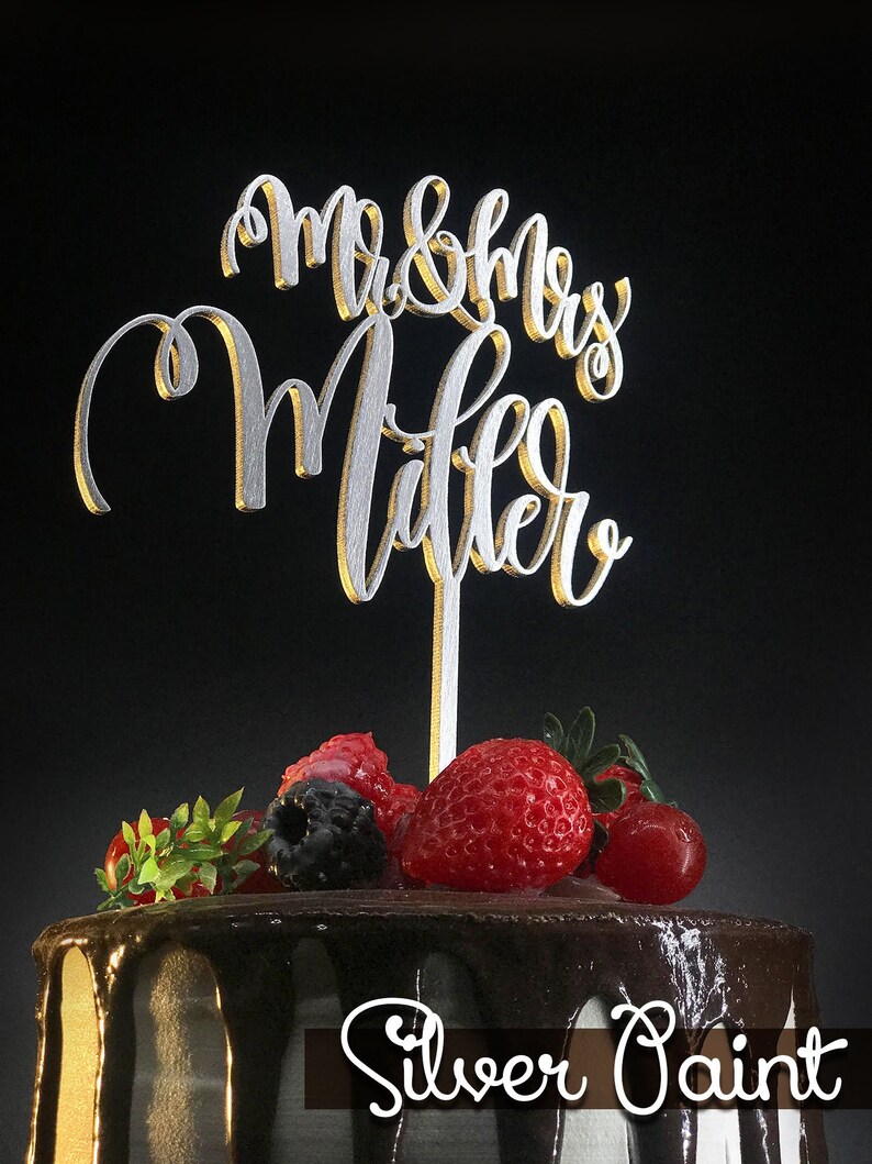 Or personnalisé mariage de gâteau de mariage en bois de gâteau personnalisé or Wedding Cake Topper image 5
