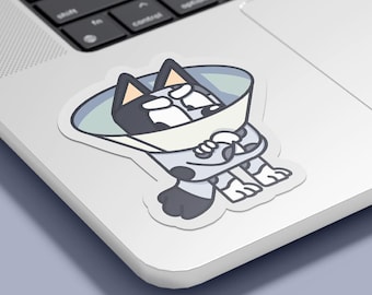 Muffin Sticker from Bluey - Adorable Blue Heeler Dog Decal for Kids, Perfect for Laptops, Water Bottles, and More.