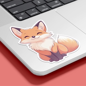 Adorable Fox Sticker - Cute Animal Vinyl Decal for Laptops, Water Bottles, Journals & More.