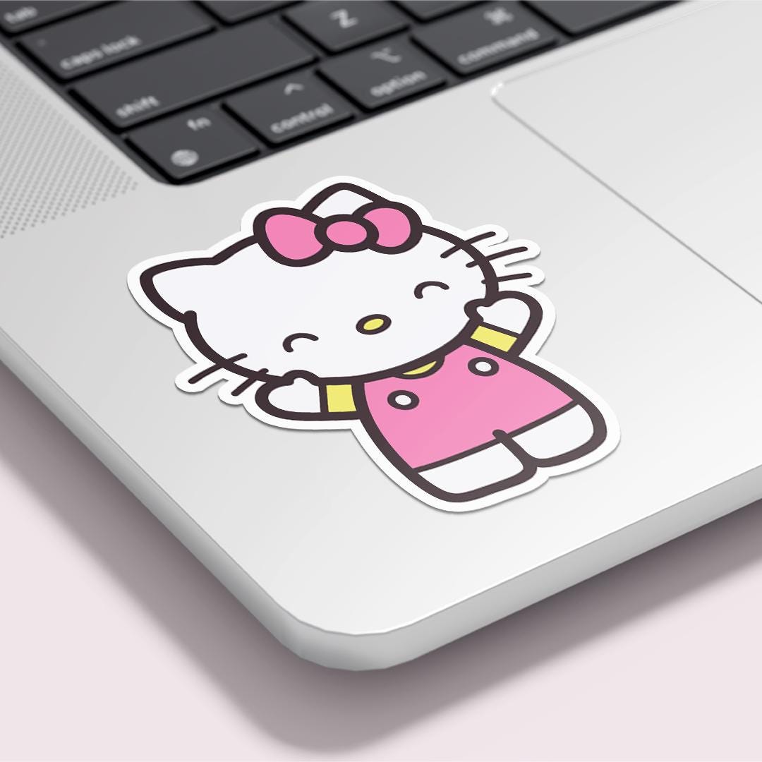 Hello Kitty Vinyl Sticker | Cute Kawaii Decal | Sanrio Inspired Sticker | Pink Hello Kitty Sticker