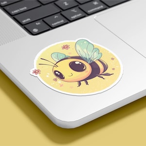 Adorable Bee Sticker - Cute Cartoon Bumblebee Decal, Perfect for Laptops, Water Bottles, and Journals