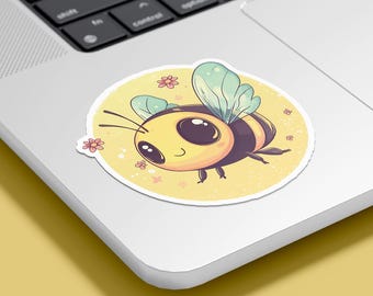 Bumble Bee Vinyl Sticker – Waterproof Laptop Decal