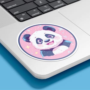 Adorable Panda Sticker - Cute Animal Vinyl Decal for Laptops, Water Bottles, Journals & More