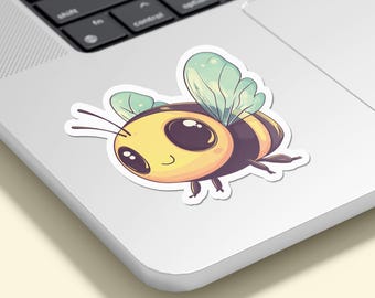 Adorable Bee Sticker - Cute Cartoon Bumblebee Decal, Perfect for Laptops, Water Bottles, and Journals