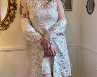 NWT JH Silver Lace Sparkle Evening Dress Size 16 Original 90 - Etsy
