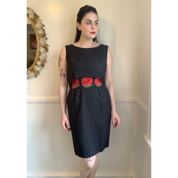 green emerald velvet dress Black Latin Roses 3d Flower Layered Maxi Dress main image 1