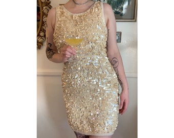 Vintage 1980&#39;s Opal Sequin Knit Party Dress!