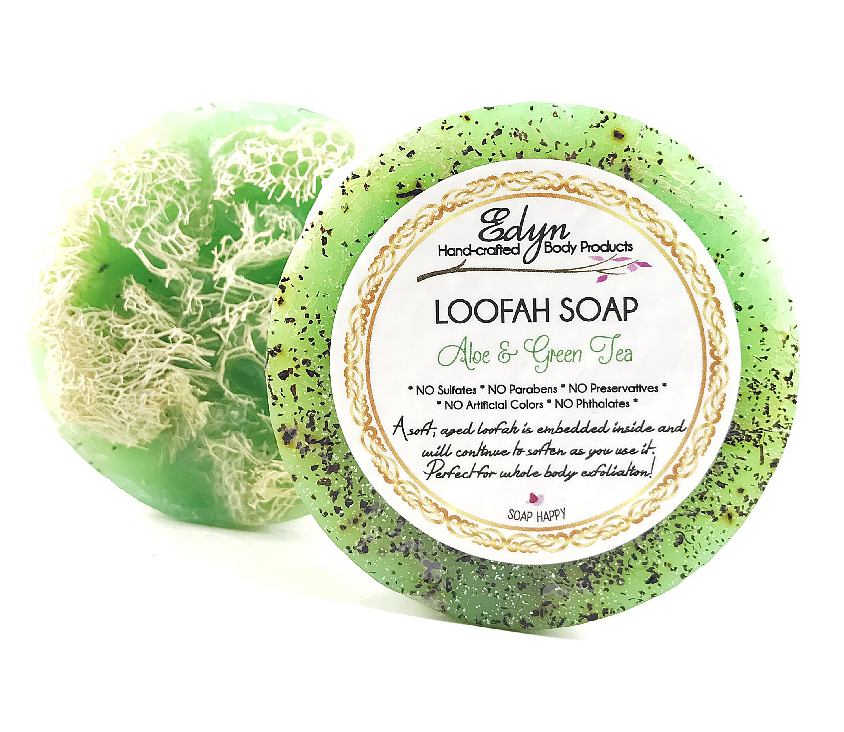 Aloe & Green Tea Loofah Soap Exfoliate Soft Loofah Scrub Etsy
